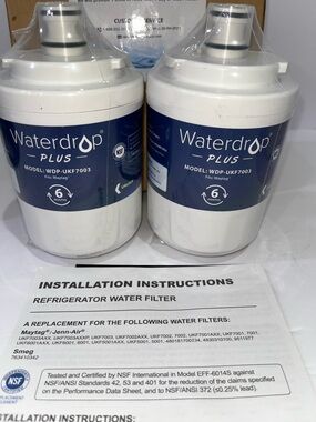 Waterdrop Plus Refrigerator Water Filter  NWT (Set of 2)